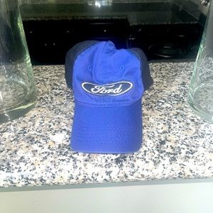 VINTAGE FORD 5 Panel Cap Adjustable Official Licensed Ford BLUE/BLACK